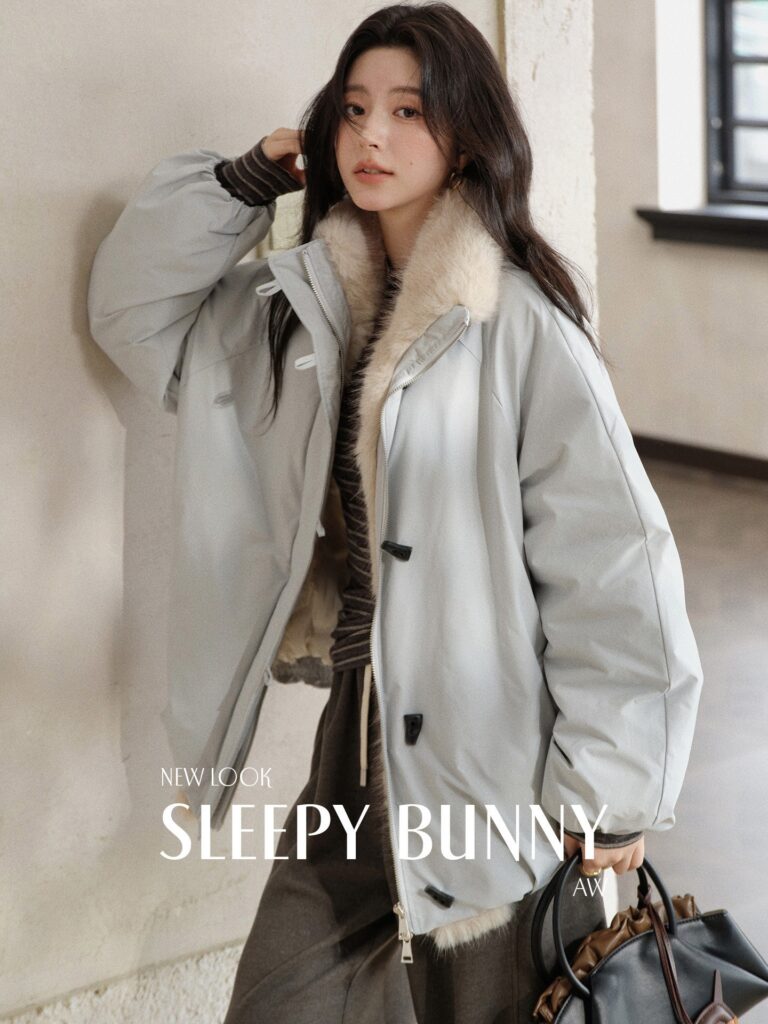 Reversible Collar Down Jacket with Eco Fur Trim