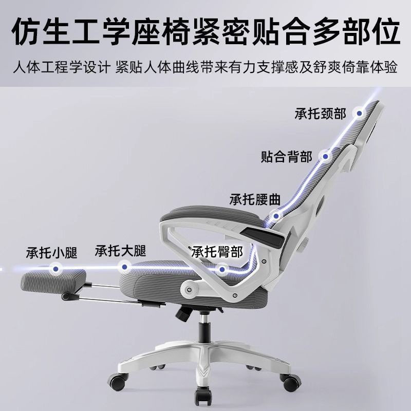 Ergonomic Office Chair with White Frame