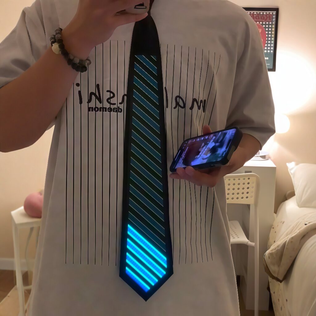 LED Tie with Sound Sync and Multiple Lighting Modes