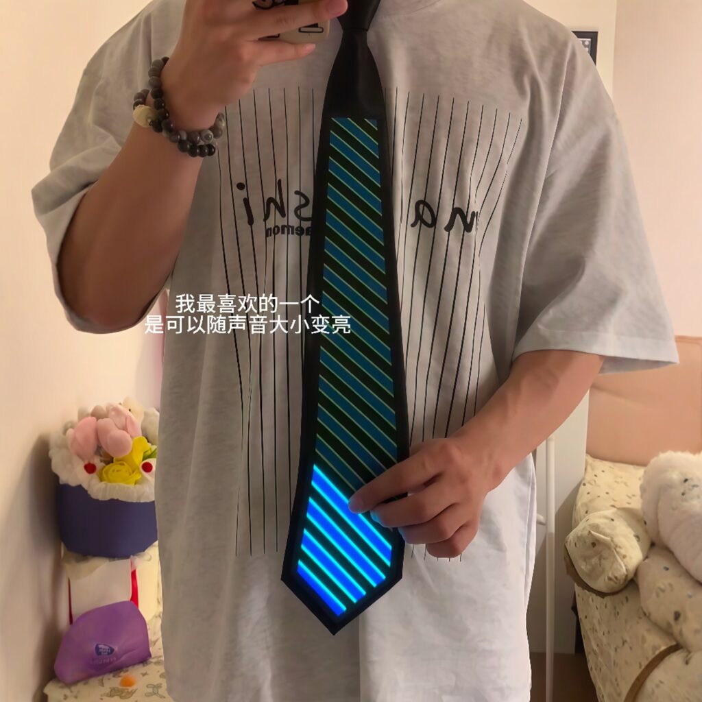 LED Tie with Sound Sync and Multiple Lighting Modes