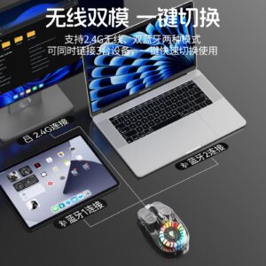 Transparent Dual Mode Wireless Mouse with RGB Lighting