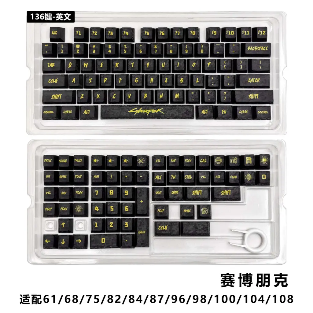 Cyberpunk PBT Keycap Set for Mechanical Keyboard