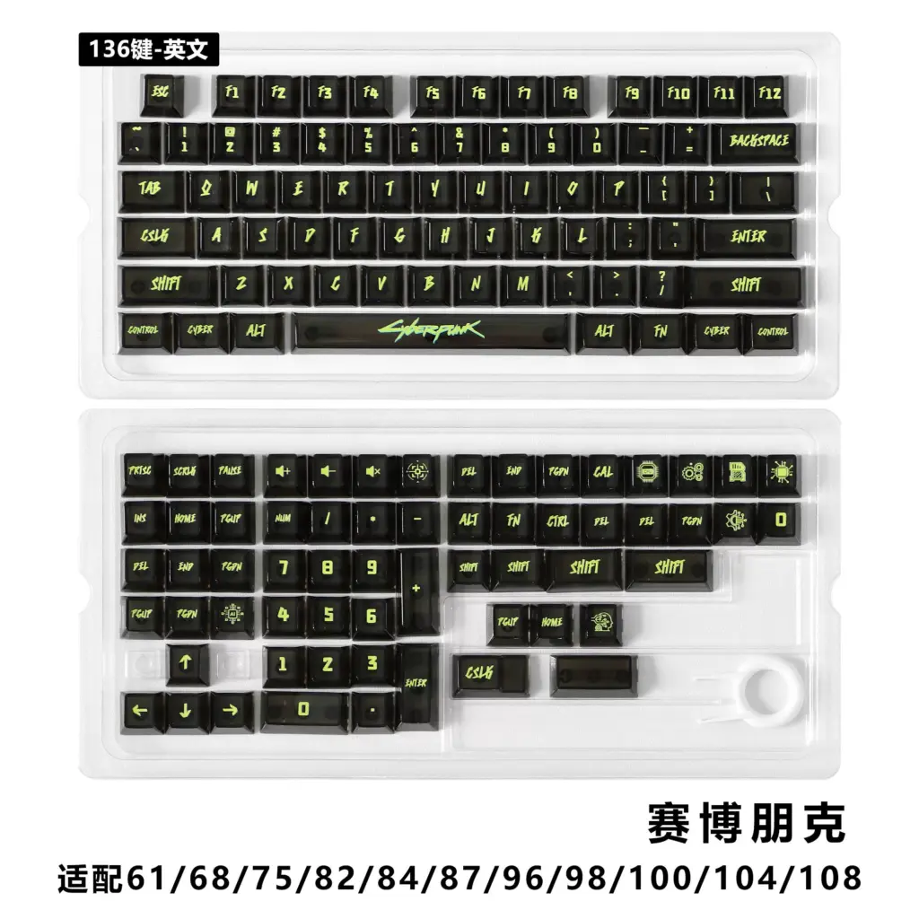 Cyberpunk PBT Keycap Set for Mechanical Keyboard