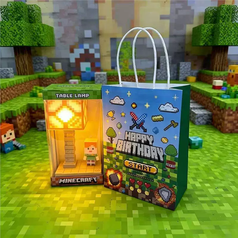 Minecraft Night Light with 5-Level Brightness and 7-Color Gradient