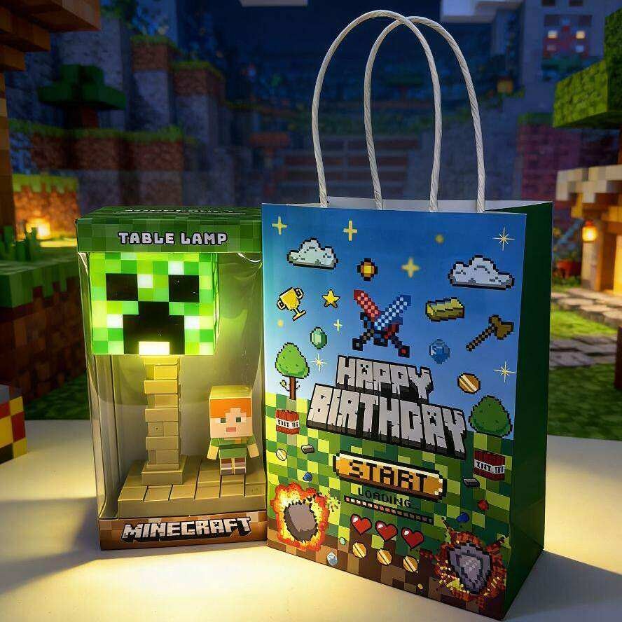 Minecraft Night Light with 5-Level Brightness and 7-Color Gradient