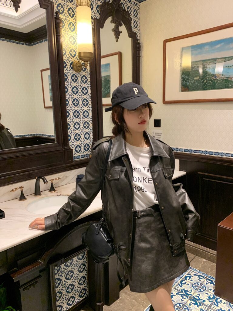 Summer House 2026 Early Autumn Faux Sheepskin Coffee Color PU Leather Jacket Women's