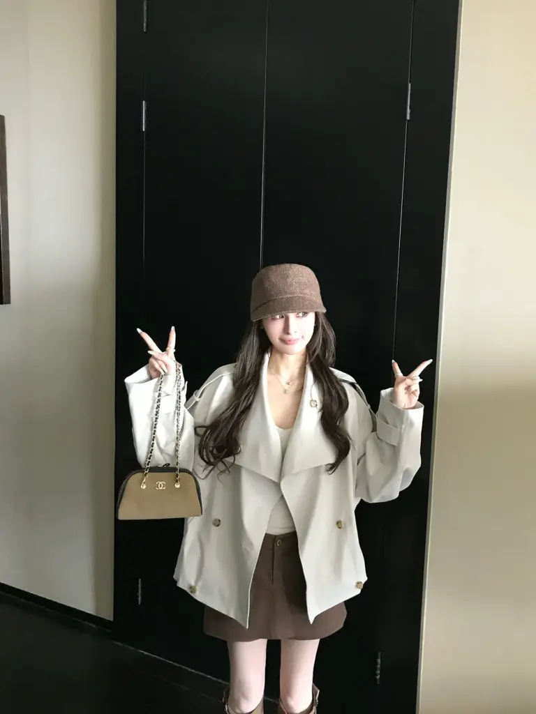Autumn Beige Gray Jacket