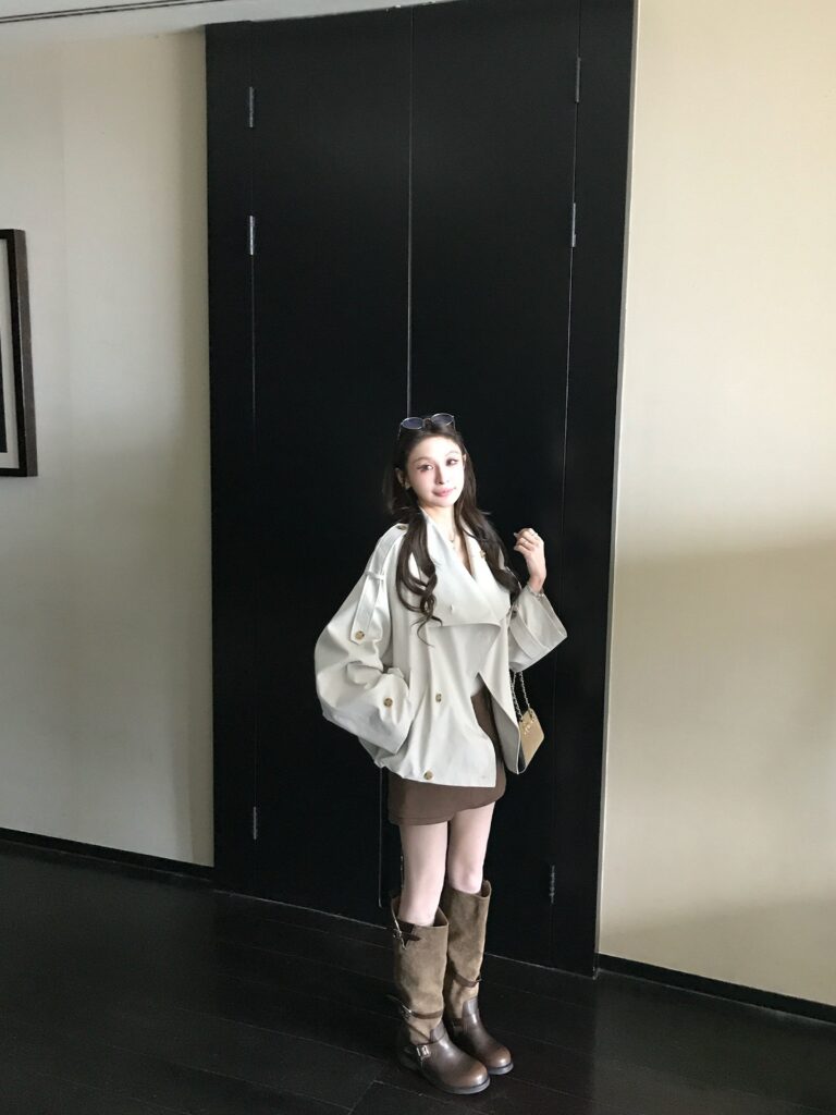 Autumn Beige Gray Jacket