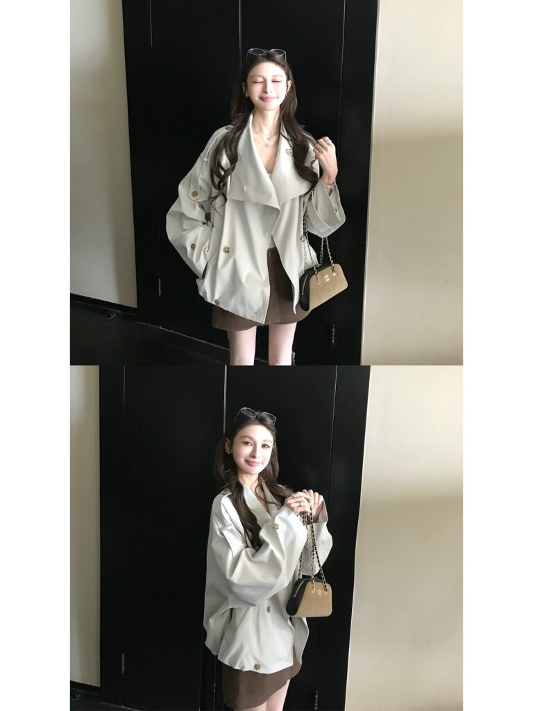 Autumn Beige Gray Jacket